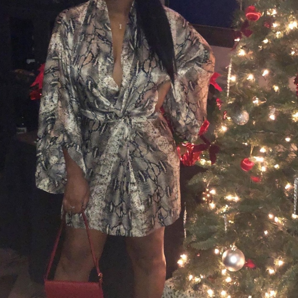 Low plunge open back mini dress